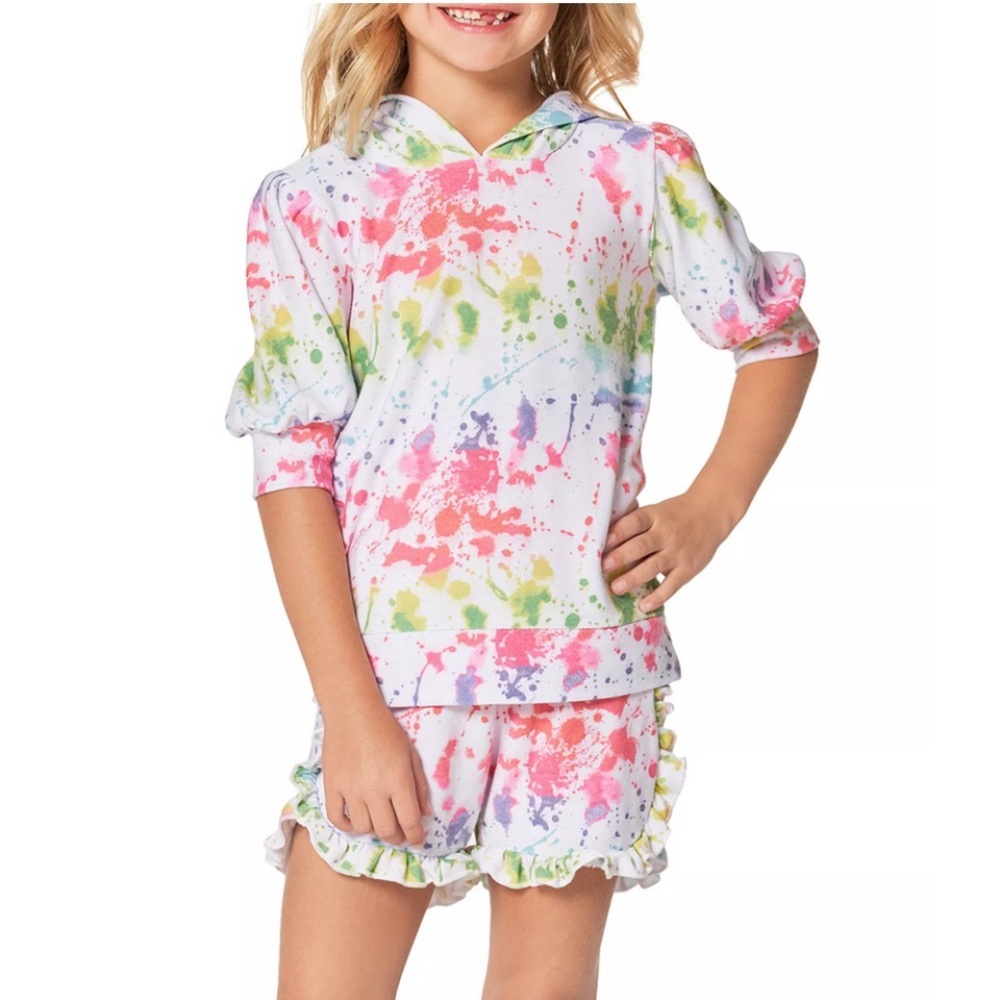 Chaser *HOT PINK* (not tie dye) Terry Hoodie (Sz 6) and Shorts (Sz 5) Set